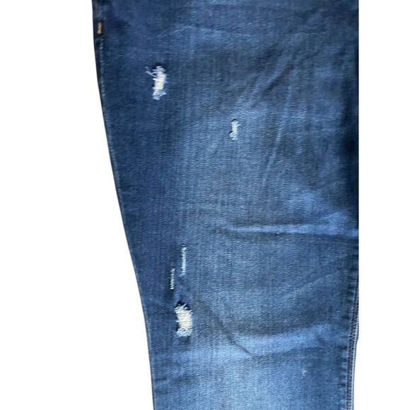 Express Womens Bell Flare High Rise Jeans Size 12L Blue Distress Bell Bottom 70s - Picture 3 of 15